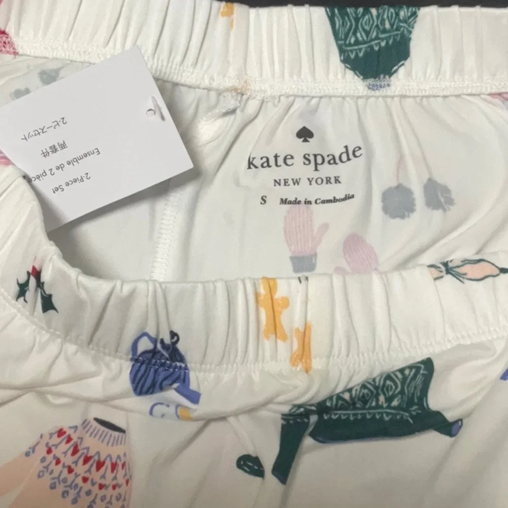 NWT Kate Spade Winter Themed Pajama Set Size S Cozy Chic Whimsical Playful